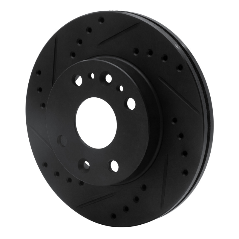 Ford ASPIRE Brake Rotor (1) - Front Left - R1 Concepts - Drilled & Slotted - Black - `94-`02